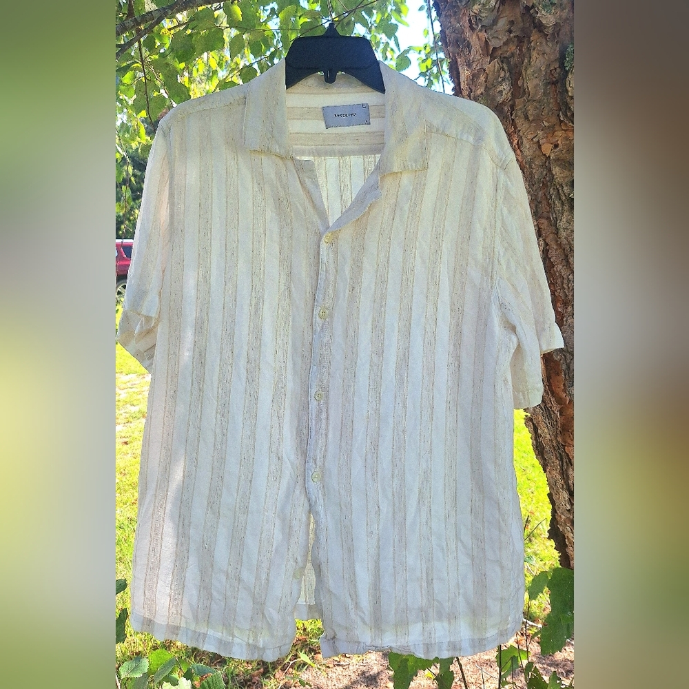 Reserved Cream and Gray Striped Shirt